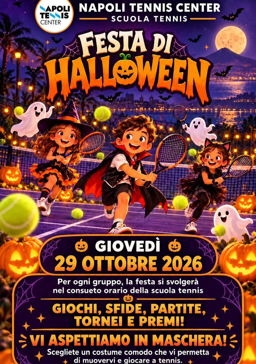FESTA DI HALLOWEEN giovedì 29 ottobre alla Napoli Tennis Center